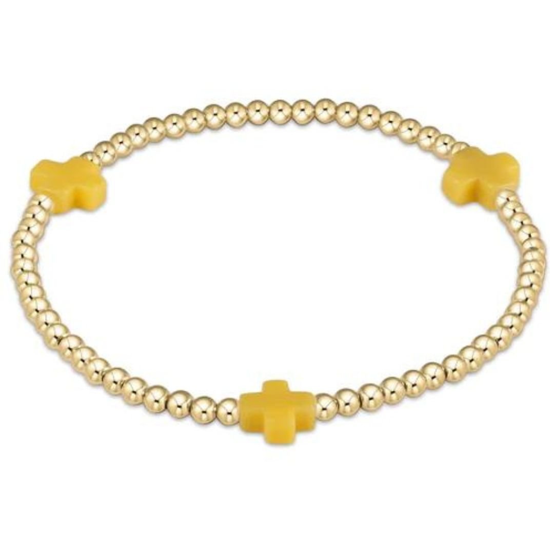 Enewton Signature Cross Gold Pattern 3mm Bracelet - Enewton