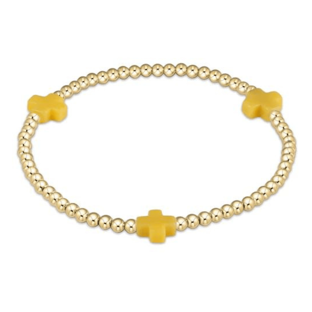 Enewton Signature Cross Gold Pattern 3mm Bracelet - Enewton