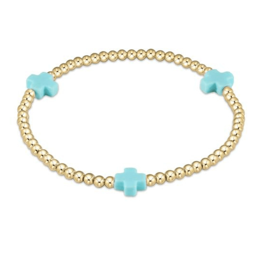 Enewton Signature Cross Gold Pattern 3mm Bracelet - Enewton