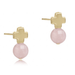 Enewton Signature Cross Gold Stud - Pink Opal - Enewton