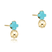 Enewton Signature Cross Small Turquoise Stud - Classic Gold - Enewton