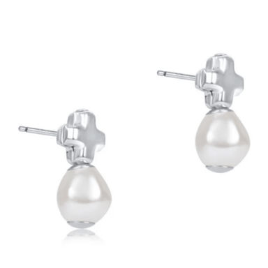 Enewton Signature Cross Sterling Stud - Pearl - Enewton