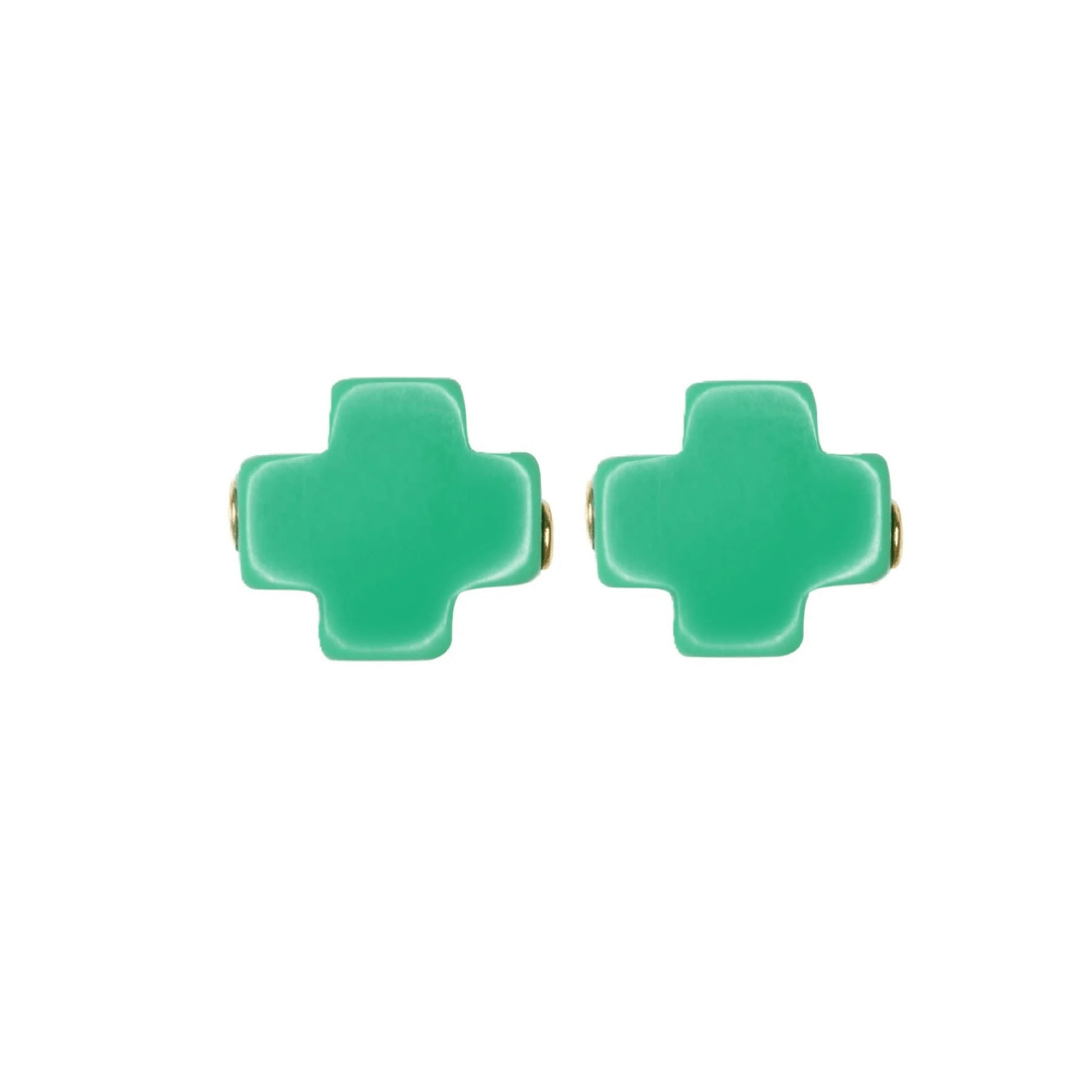 Enewton Signature Cross Stud - Emerald - Enewton
