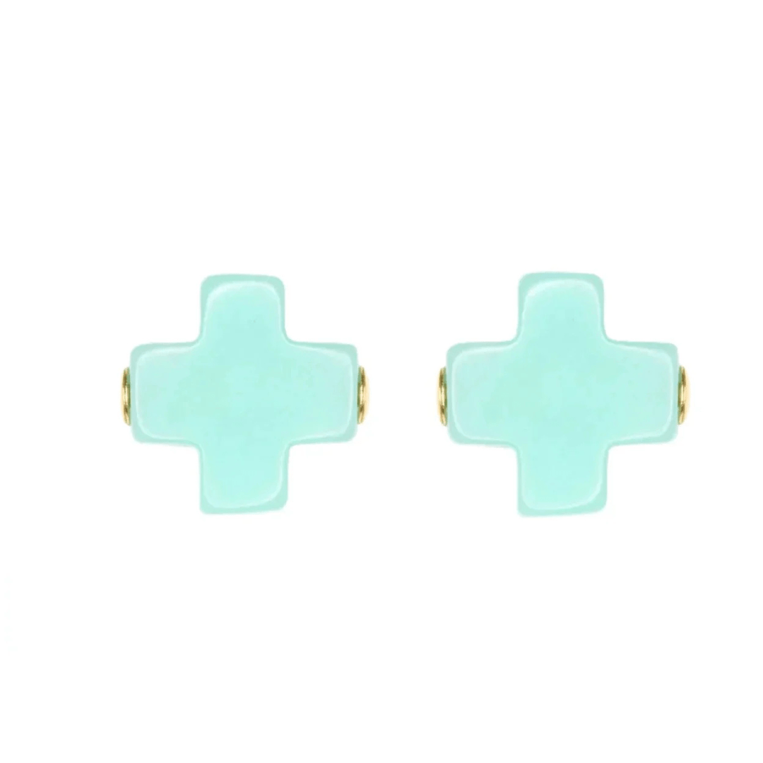 Enewton Signature Cross Stud - Mint - Enewton