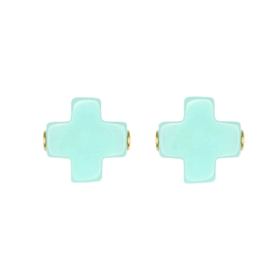 Enewton Signature Cross Stud - Mint - Enewton