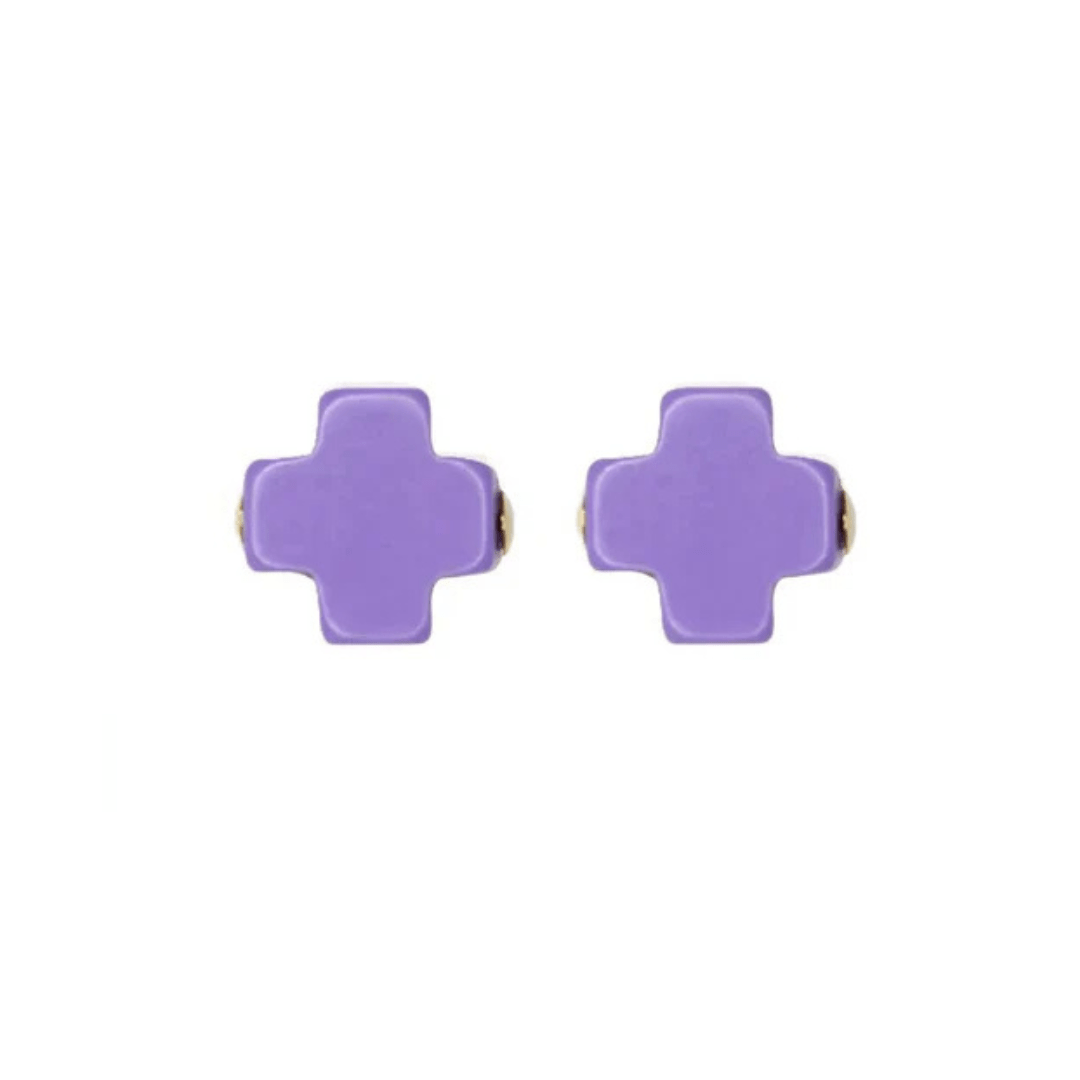 Enewton Signature Cross Stud - Purple - Enewton