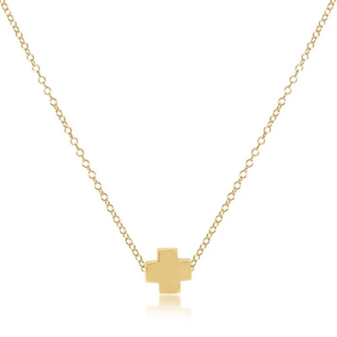 Enewton Signature Gold Cross Necklace - 16" - Enewton