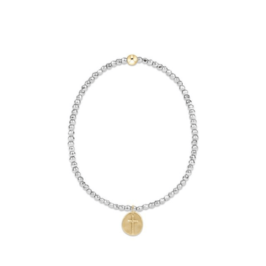 Enewton Silver 2mm Bead Bracelet - Inspire Small Gold Charm - Enewton