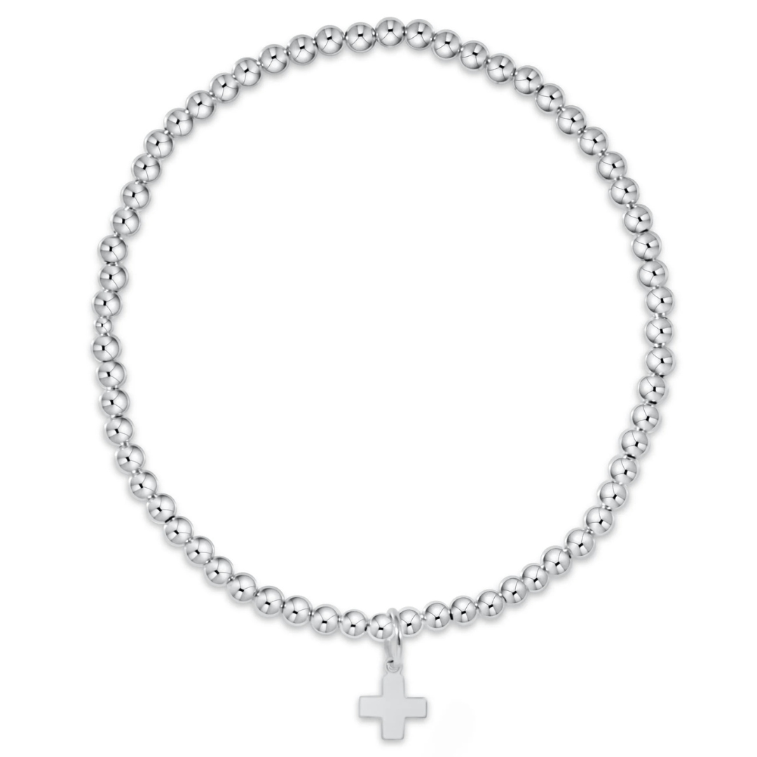 Enewton Sterling Classic Bead Bracelet w/ Signature Cross Charm - 3mm - Enewton