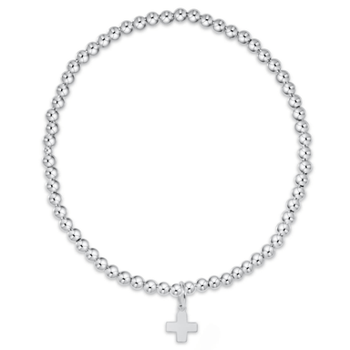 Enewton Sterling Classic Bead Bracelet w/ Signature Cross Charm - 3mm - Enewton