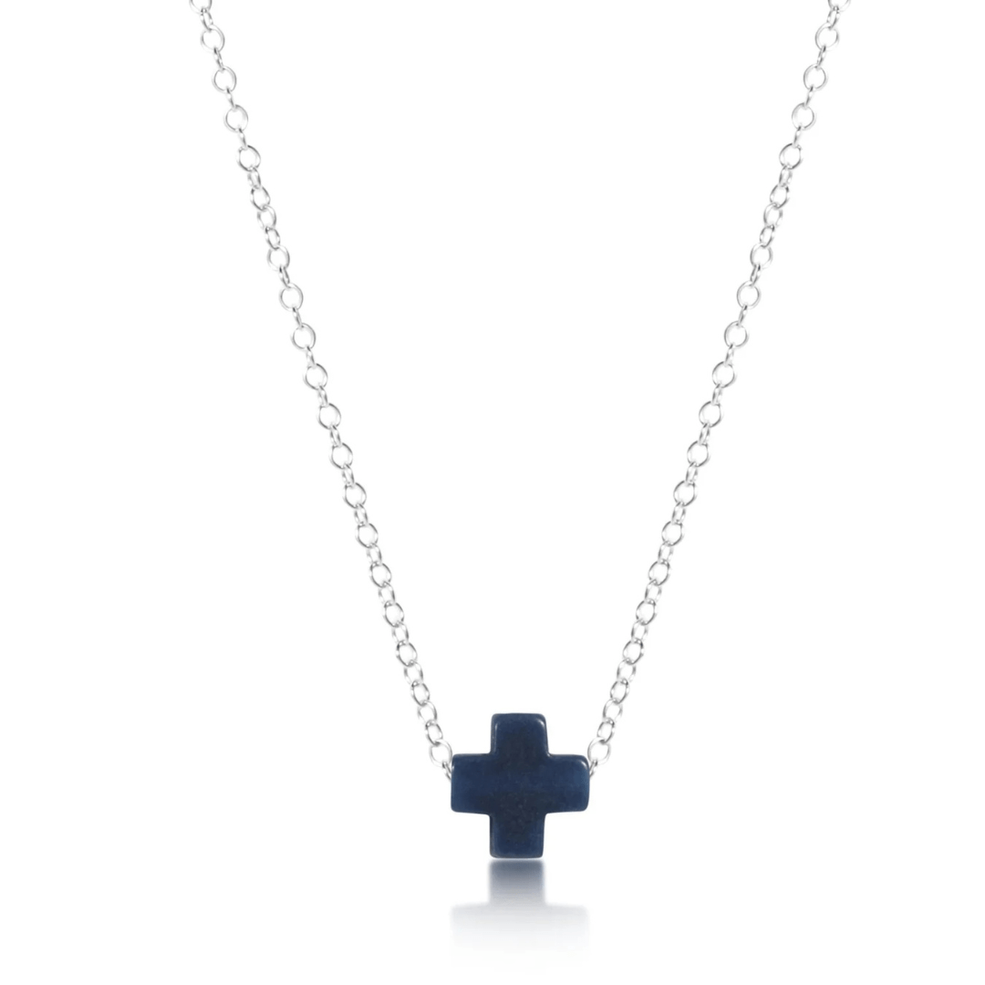 Enewton Sterling Signature Cross Necklace - Navy - Enewton