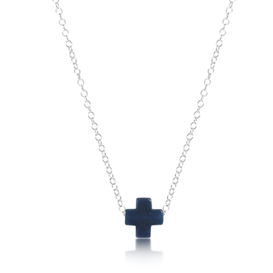Enewton Sterling Signature Cross Necklace - Navy - Enewton