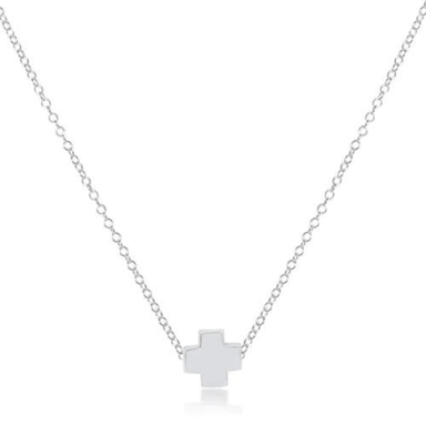 Enewton Sterling Signature Cross Necklace - Off - White - Enewton