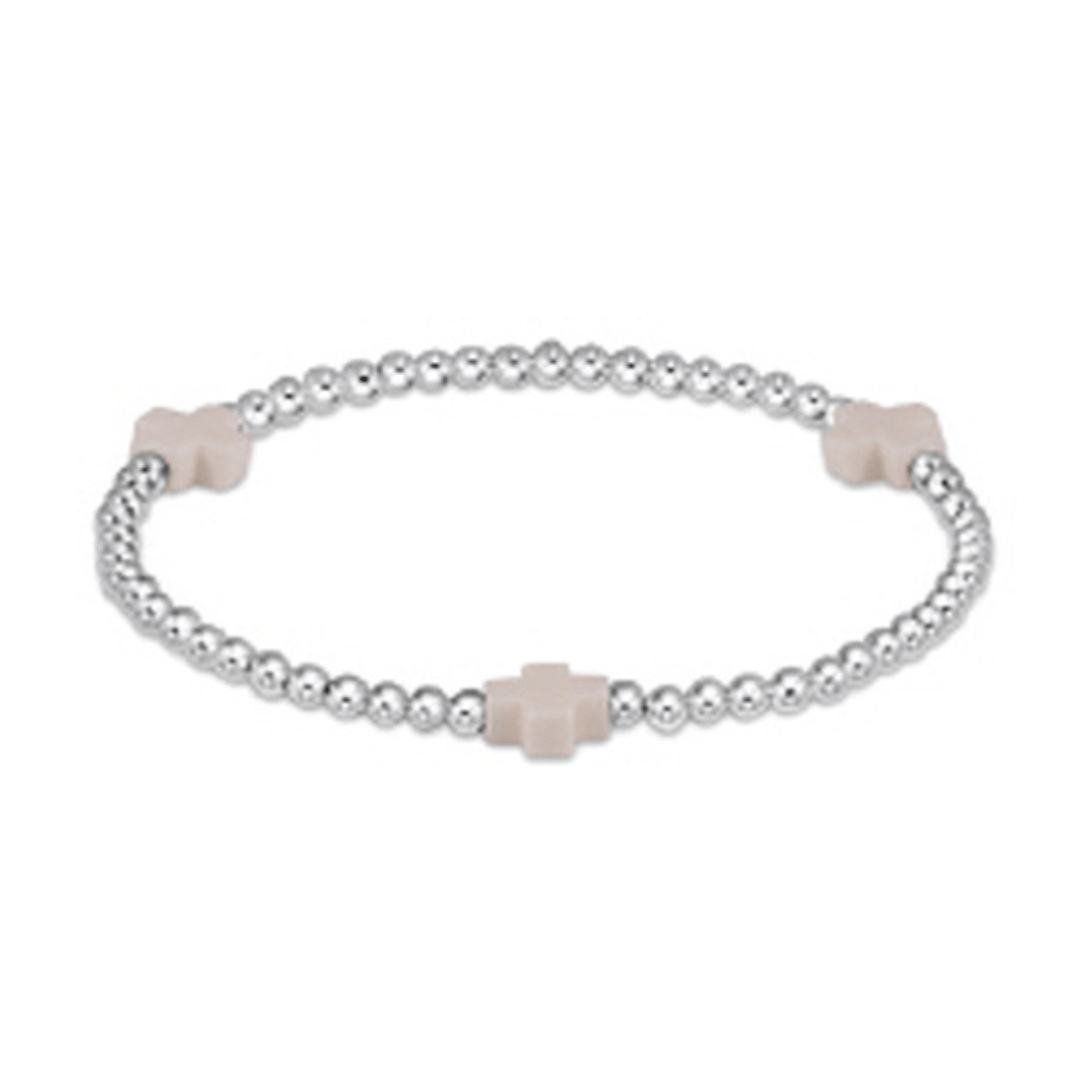 Enewton Sterling Signature Cross Pattern 3mm Bead Bracelet - Enewton