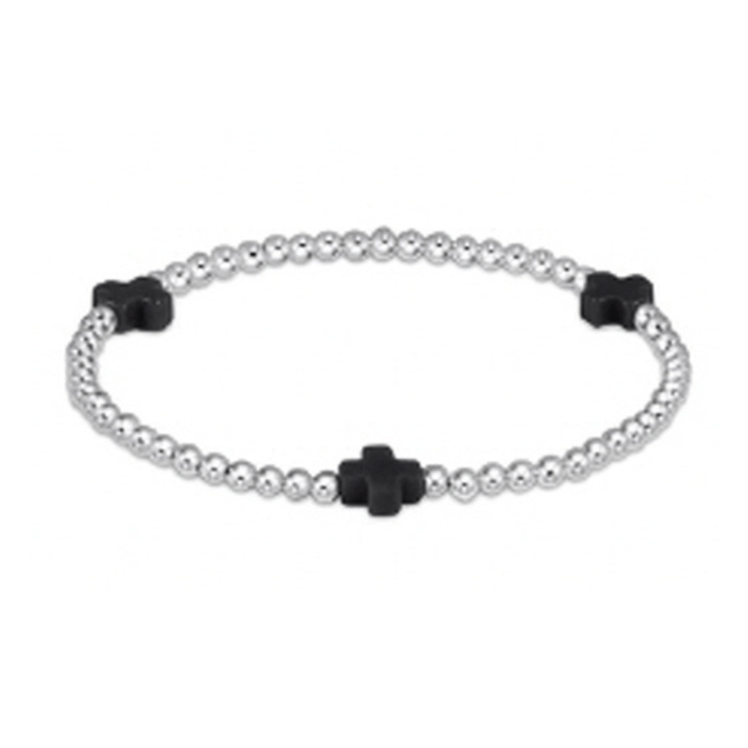 Enewton Sterling Signature Cross Pattern 3mm Bead Bracelet - Enewton