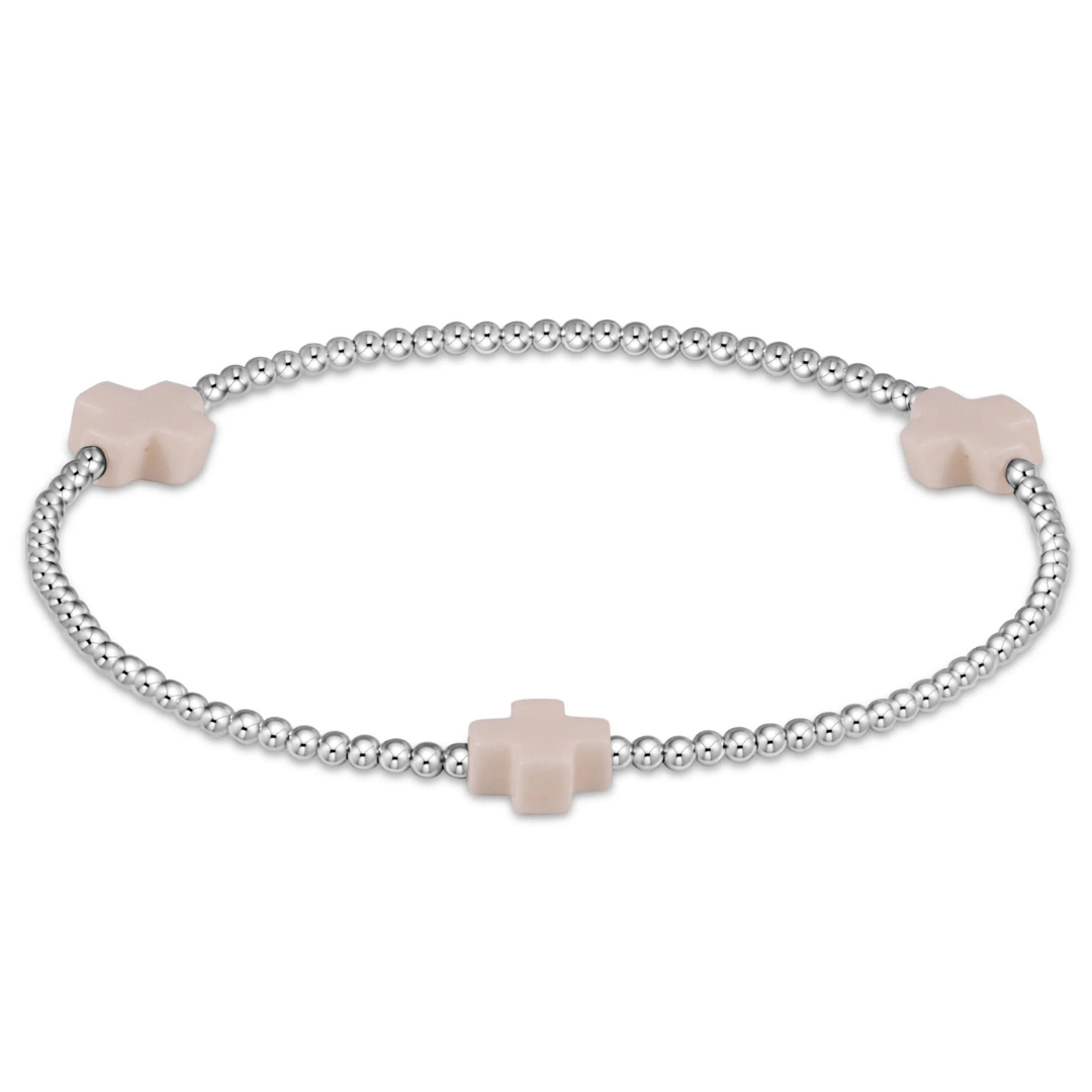 Enewton Sterling Signature Cross Pattern 3mm Bead Bracelet - Enewton