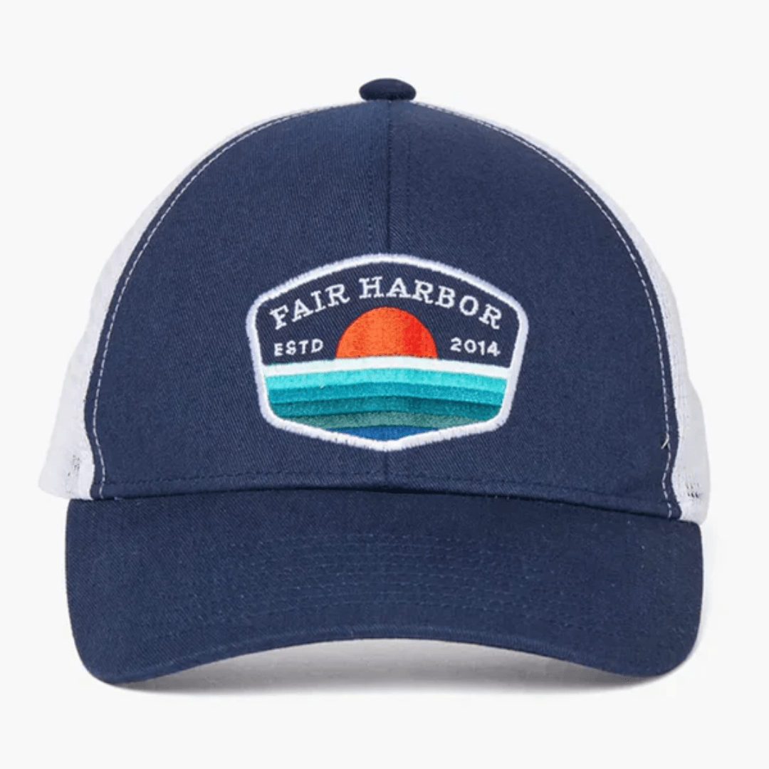 Fair Harbor Maritime Trucker Hat - Navy Wave - Fair Harbor