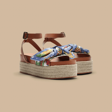 Farm Rio Camel Scarf Flatform Espadrille - Farm Rio