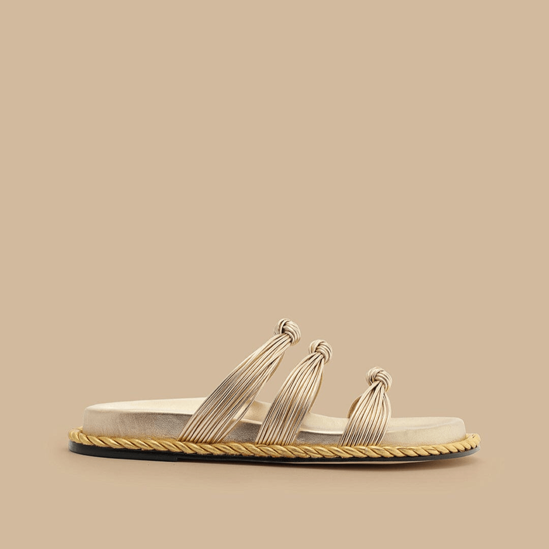 Farm Rio Gold Knot Slide Sandal - Farm Rio