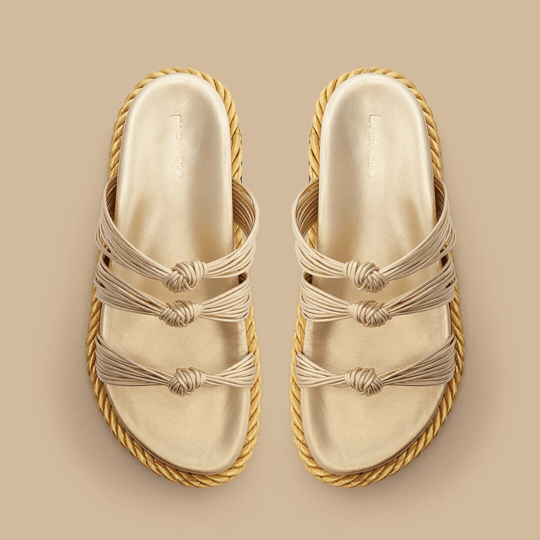 Farm Rio Gold Knot Slide Sandal - Farm Rio