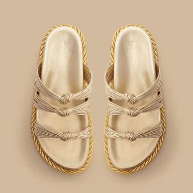 Farm Rio Gold Knot Slide Sandal - Farm Rio
