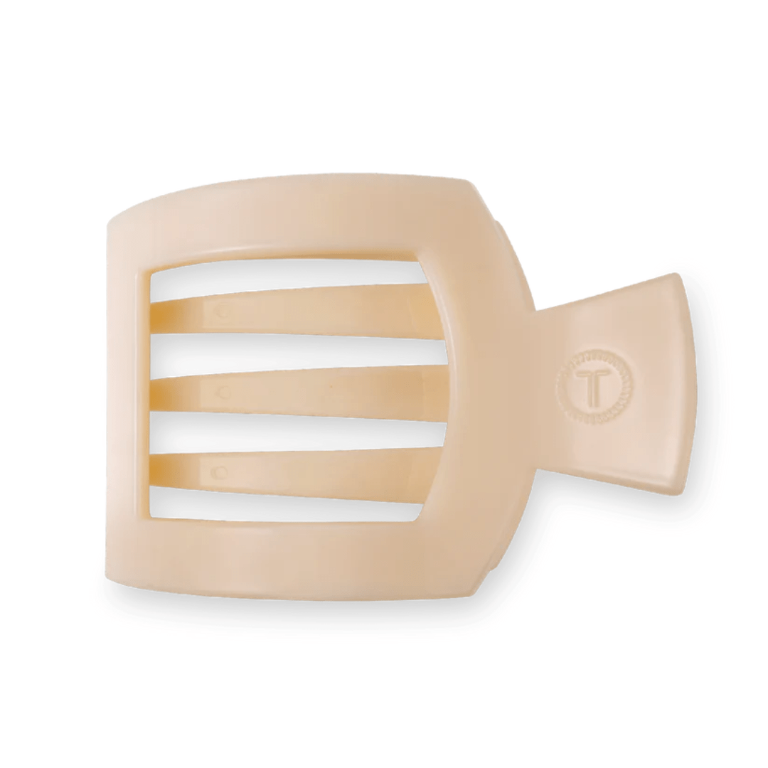 Flat Square Hair Clip - Almond Beige - Teleties