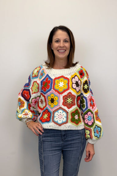 Flowerchild Chunky Knit Sweater - Very Moda
