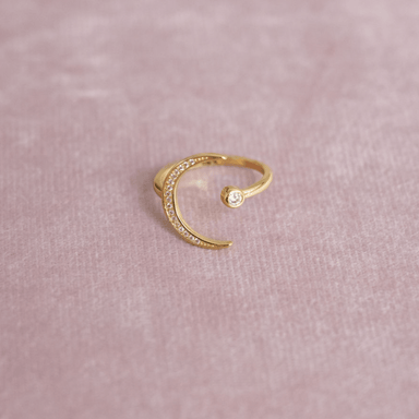 Grit & Grace Adjustable Coastal Charm Ring - Lunar Phase - Grit & Grace Studio