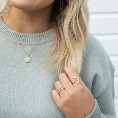 Grit & Grace Adjustable Coastal Charm Ring - Lunar Phase - Grit & Grace Studio