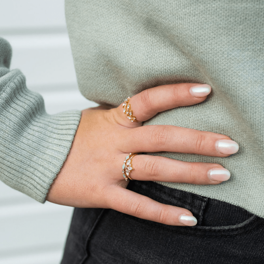 Grit & Grace Coastal Charm Layering Ring - Golden Laurel - Grit & Grace Studio