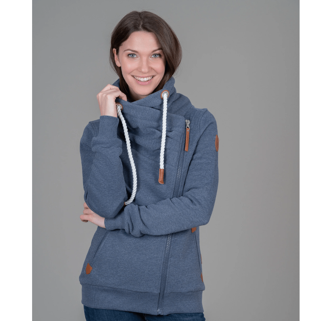 Hestia Cowl Neck Sweatshirt - Navy - Wanakome