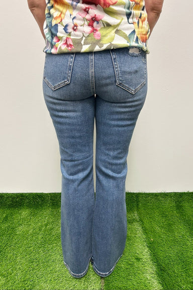 Hidden Happi High Rise Flare Jeans - Medium Dark - Hidden Jean