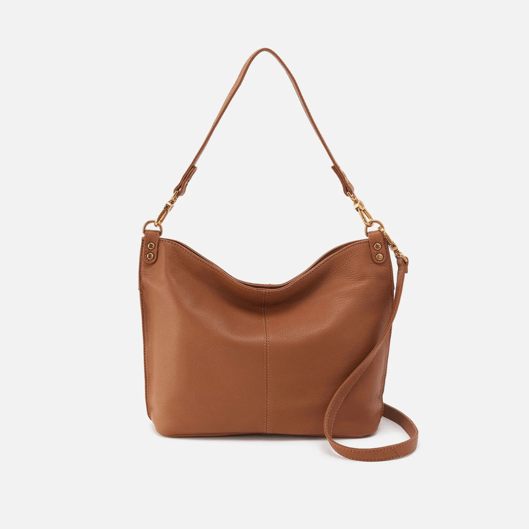 Hobo Pier Pebbled Leather Shoulder Bag - Warm Honey - Hobo