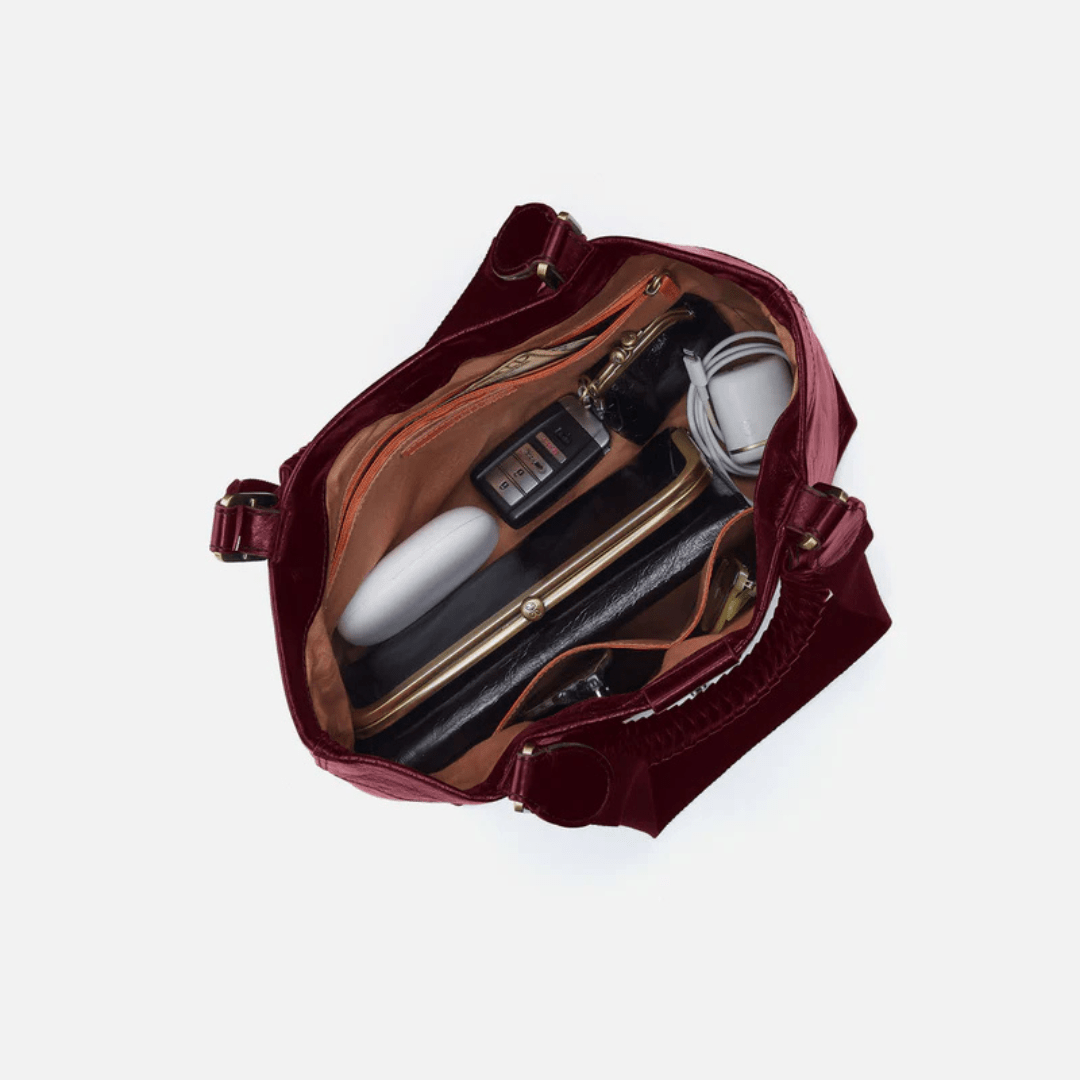 Hobo Romy Medium Polished Leather Tote - Saddleberry - Hobo