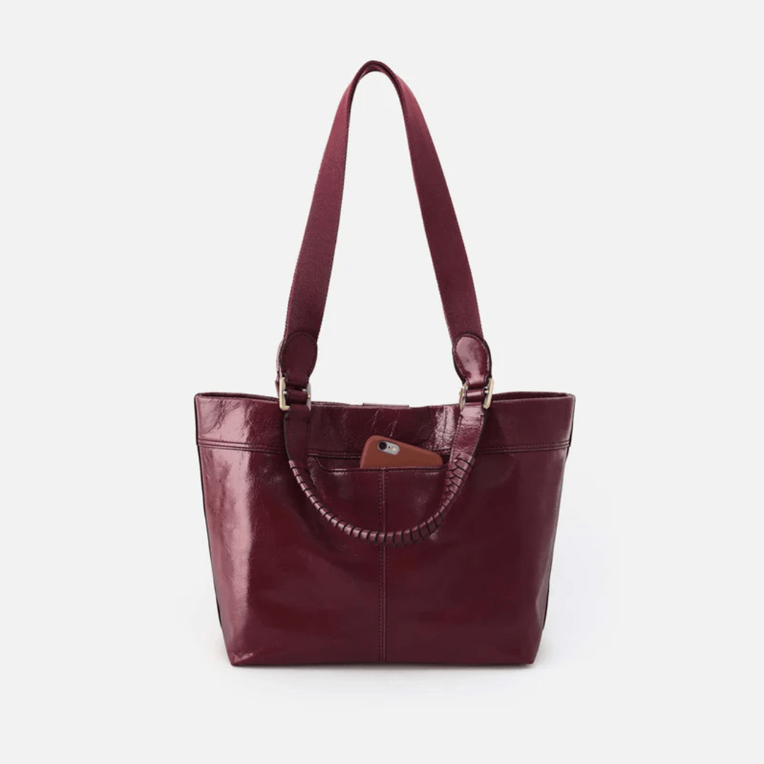 Hobo Romy Medium Polished Leather Tote - Saddleberry - Hobo