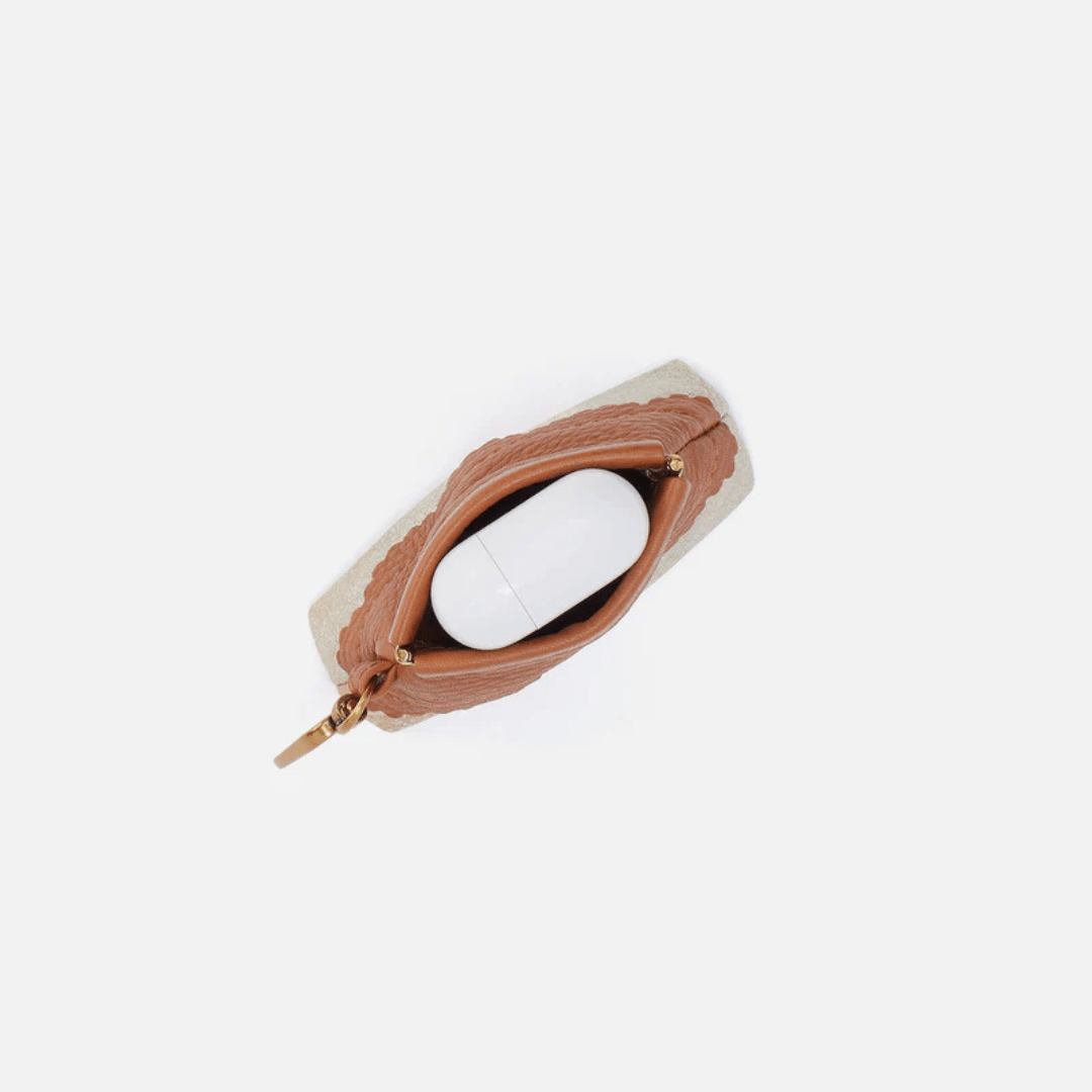 Hobo Tabby Pebbled Leather Earbud Case - Warm Honey - Hobo