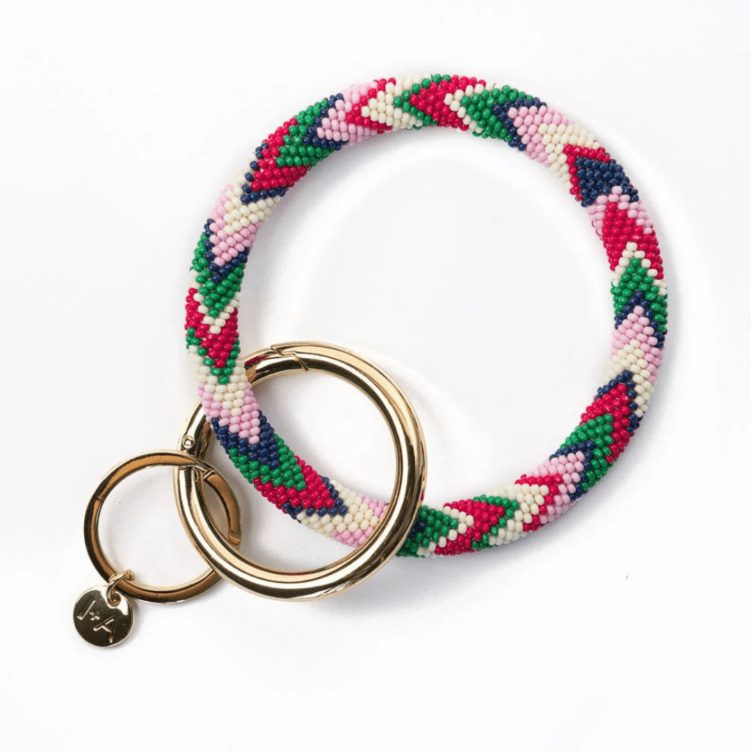 Ink + Alloy Chloe Chevron Stripe Key Ring - Ink + Alloy