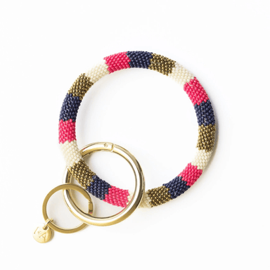 Ink + Alloy Chloe Wide Stripe Key Ring - Ink + Alloy