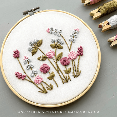 Jardin in Mauve Beginner Embroidery Kit - And Other Adventures Embroidery Co