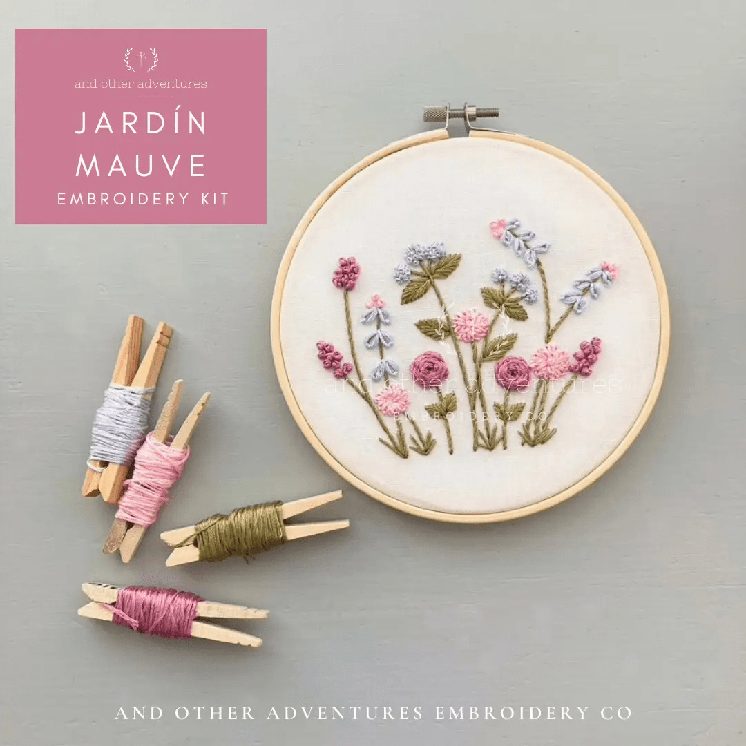 Jardin in Mauve Beginner Embroidery Kit - And Other Adventures Embroidery Co