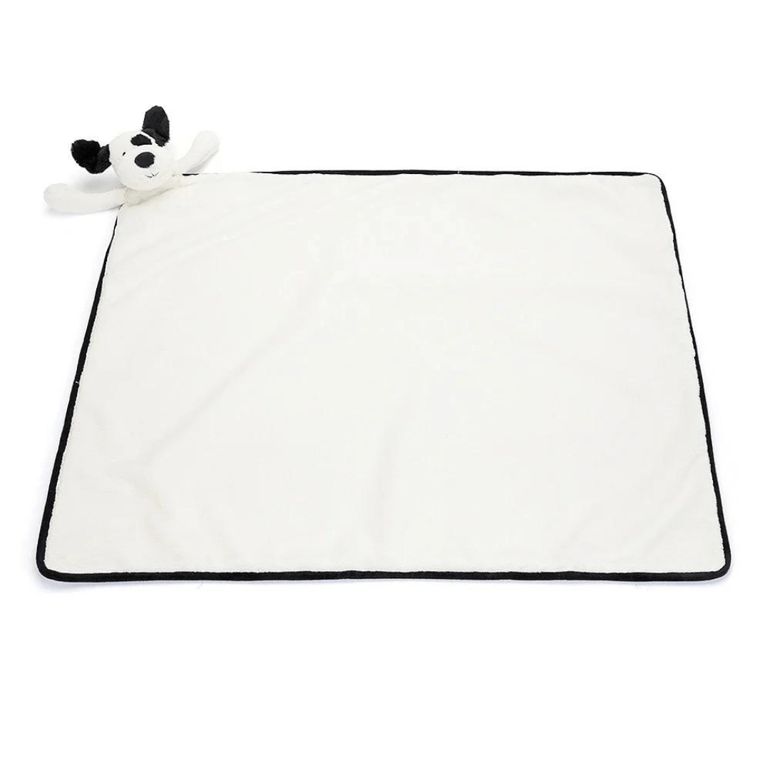 Jellycat Bashful Black & Cream Puppy Blankie - Jellycat