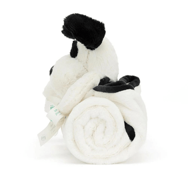 Jellycat Bashful Black & Cream Puppy Blankie - Jellycat