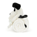 Jellycat Bashful Black & Cream Puppy Blankie - Jellycat