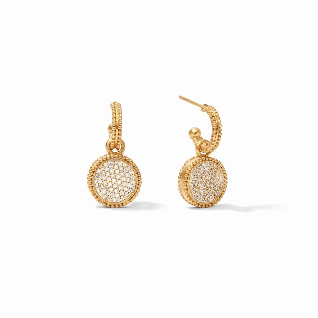 Julie Vos Heart Pavé Hoop & Charm Earrings - Julie Vos