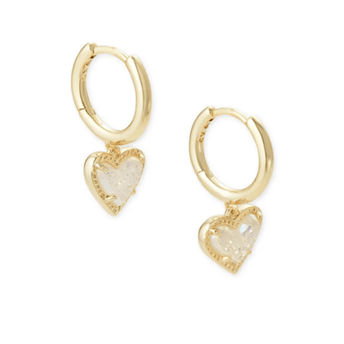Kendra Scott Ari Heart Drusy Huggies - Gold - Kendra Scott