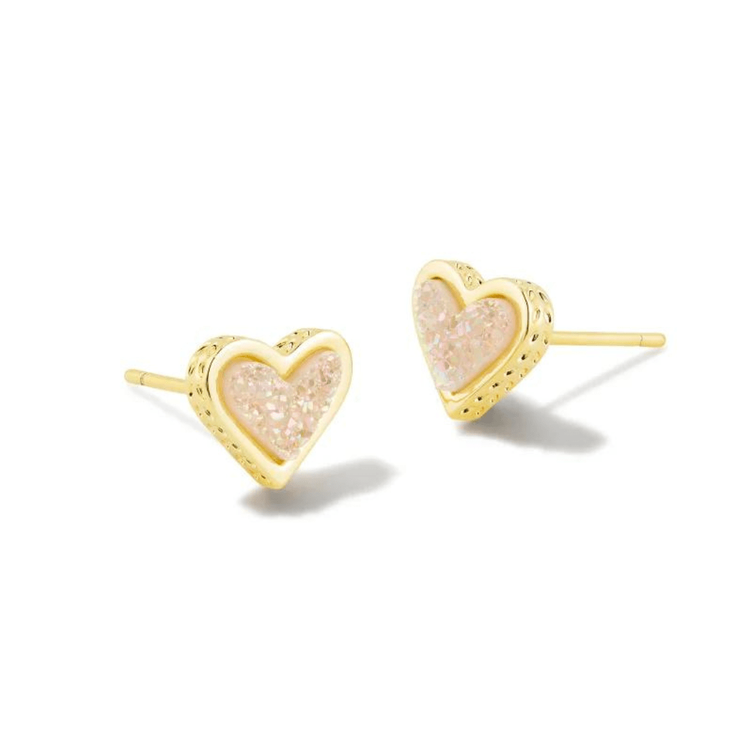 Kendra Scott Ari Heart Drusy Studs - Gold - Kendra Scott