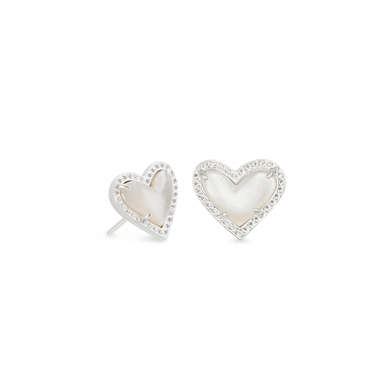 Kendra Scott Ari Heart Stud Earrings - Rhodium - Kendra Scott