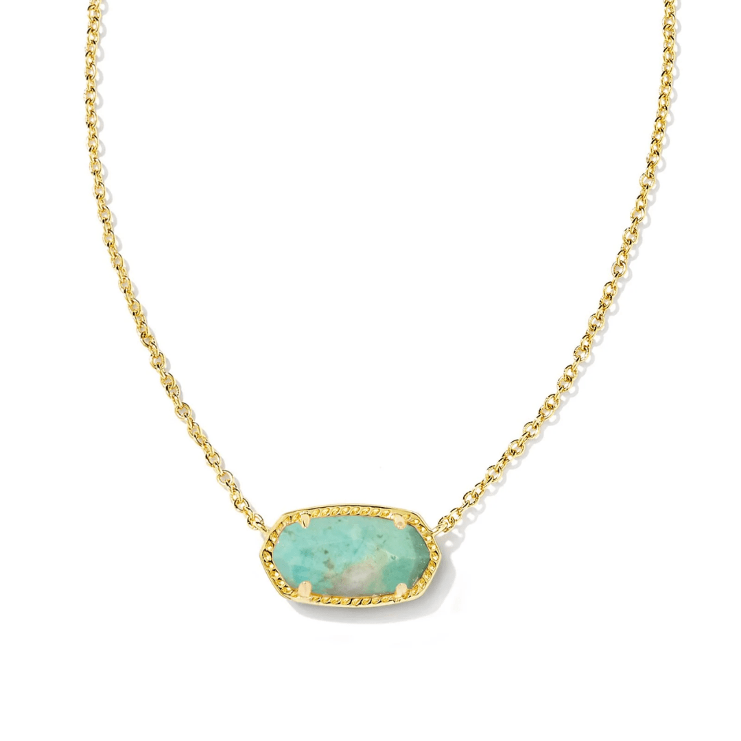 Kendra Scott Elisa Gold Necklace - Sea Green Chrysocolla - Kendra Scott
