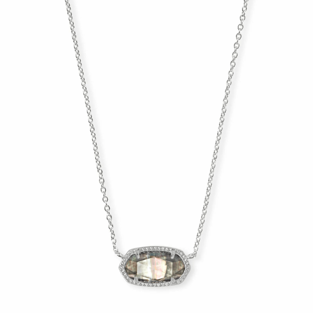 Kendra Scott Elisa Necklace - Silver Black Mother of Pearl - Kendra Scott