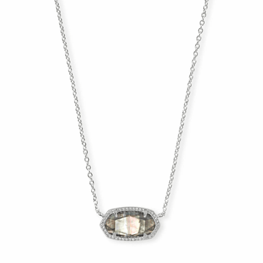 Kendra Scott Elisa Necklace - Silver Black Mother of Pearl - Kendra Scott